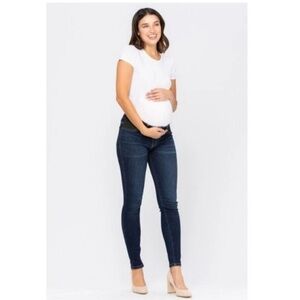 Judy Blue Jeans Maternity Skinny Mid Rise Dark Wash Stretch Denim Size 5/27